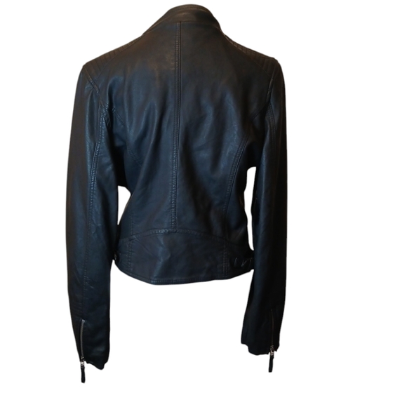 Maurices Faux black leather  biker jacket size medium, BNWT. - Picture 3 of 7